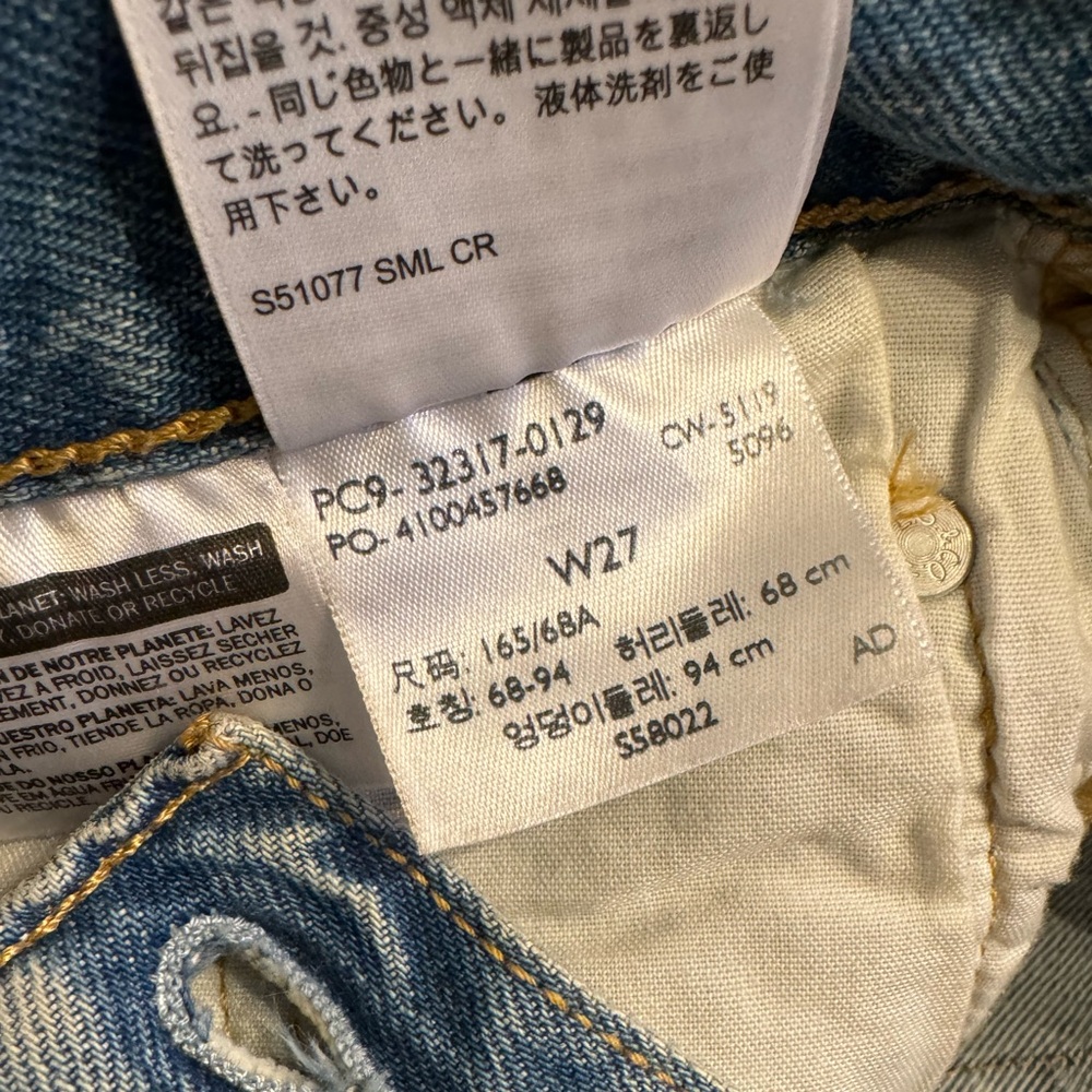 Levi’s 501 Premium shorts Anthropologie Ripped Cutoff Denim shorts button fly 27 - Picture 8 of 9